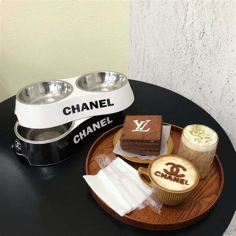 chanel dog food bowl|designer dog collars chanel.